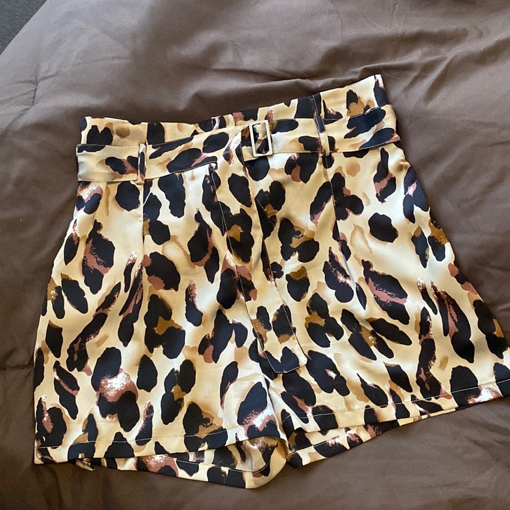 Sexy silky animal print shorts- practically brand new!!! 🌺